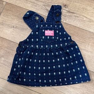 Vintage OshKosh B'gosh Navy Floral Jumper 100% cotton 9-12 m